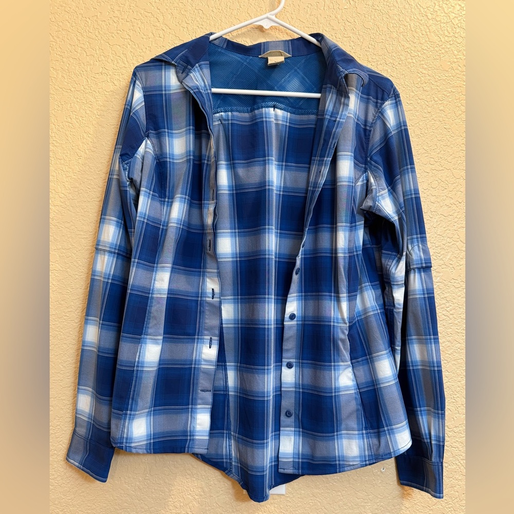 Duluth Trading Co Blue Plaid Button Down Shirt